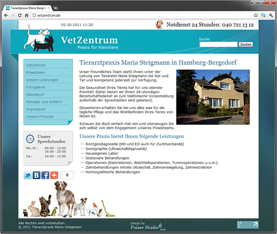 Сайт для Tierarztpraxis Maria Steigmann